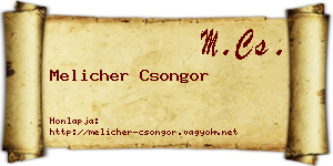 Melicher Csongor névjegykártya